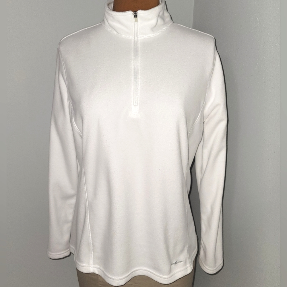 Eddie Bauer white fleece 1/4 zip  Sz XL   NWOT